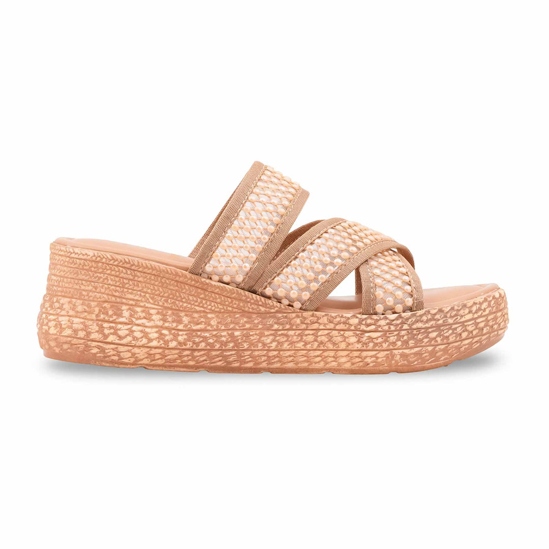 Beige Formal Slipper For Ladies PU0889