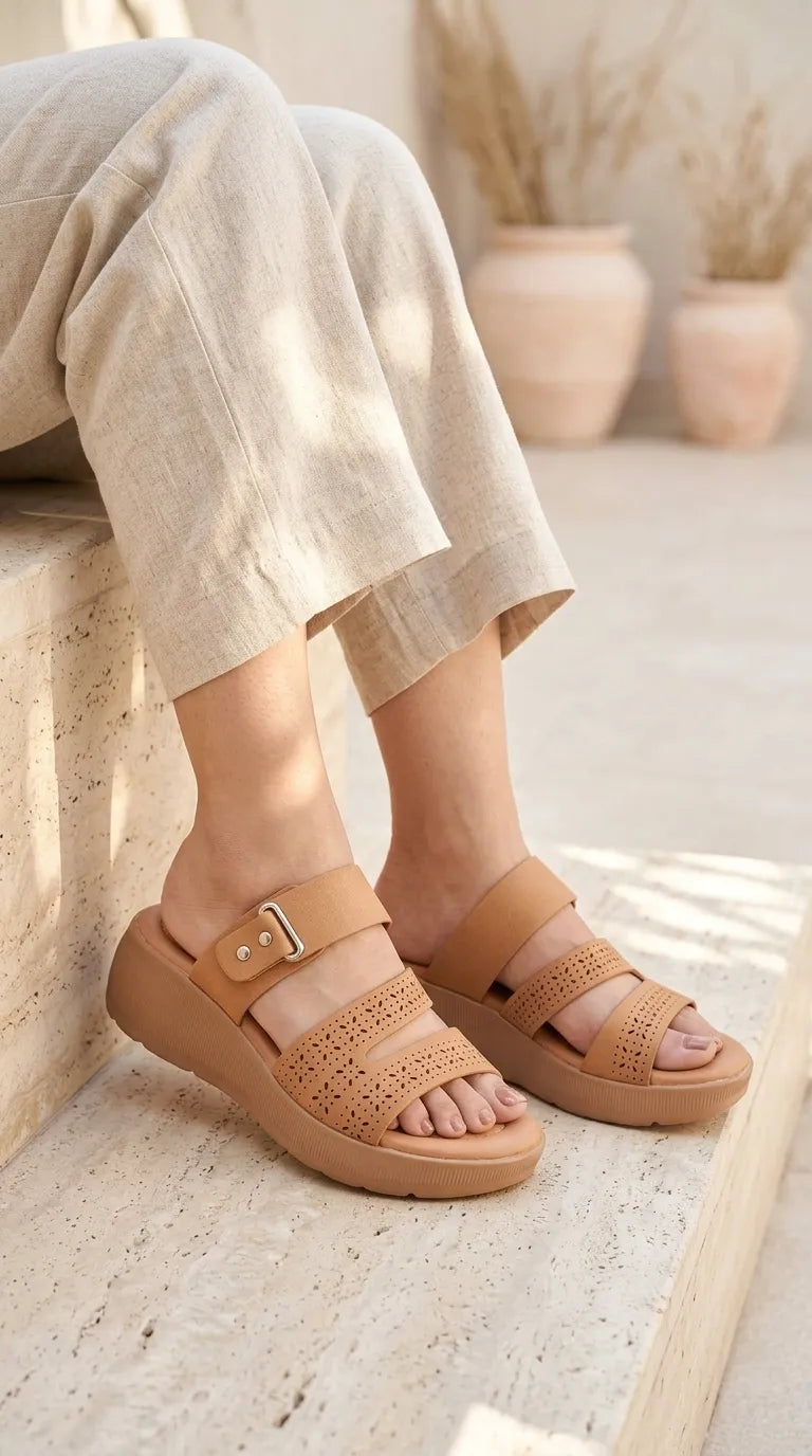 Beige Formal Slipper For Women PU0895