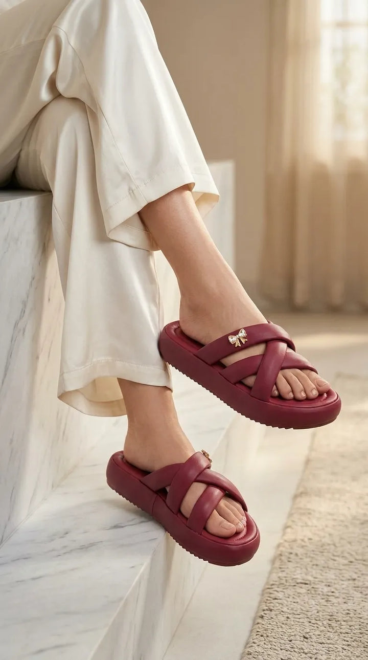 Maroon Formal Slipper For Ladies PU0900