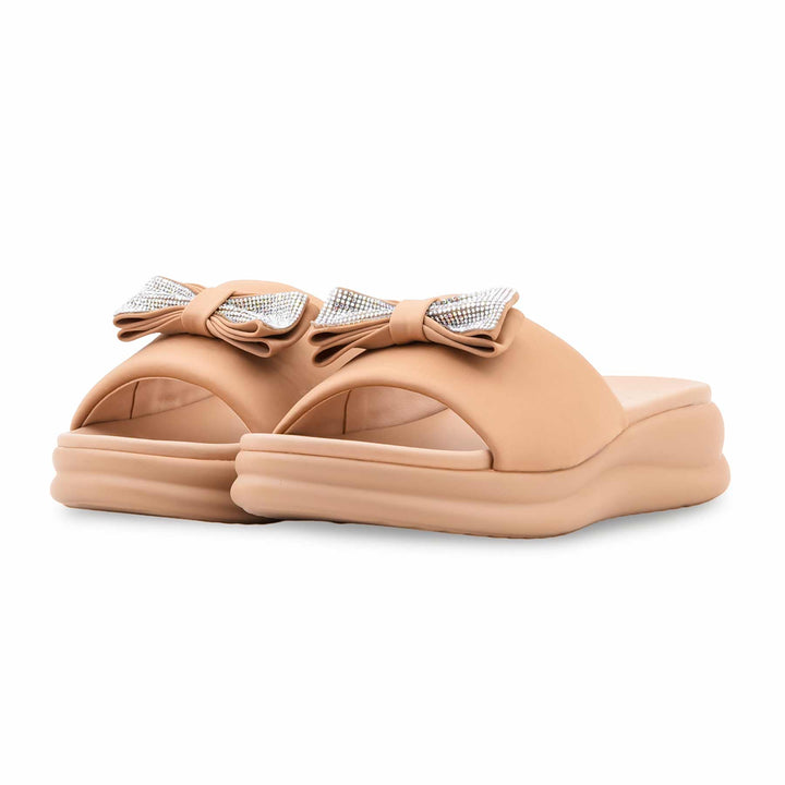 Beige Formal Slipper For Ladies PU0902