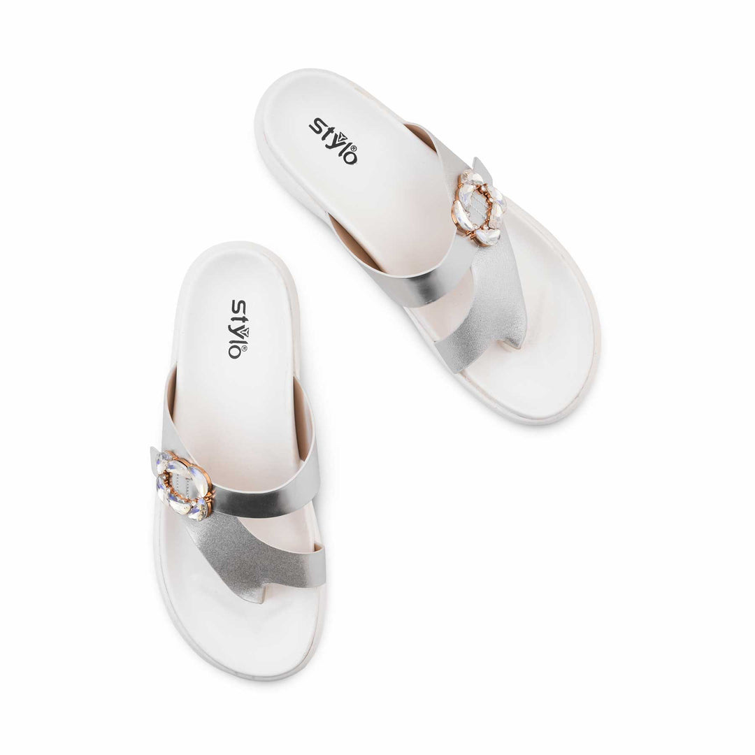 Silver Formal Chappal For Women PU0903