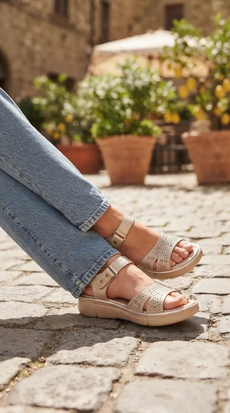 Golden Formal Sandal For Women PU0904