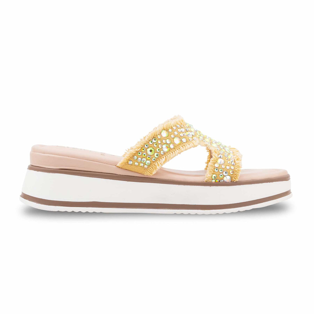 Beige Formal Slipper For Ladies PU0910