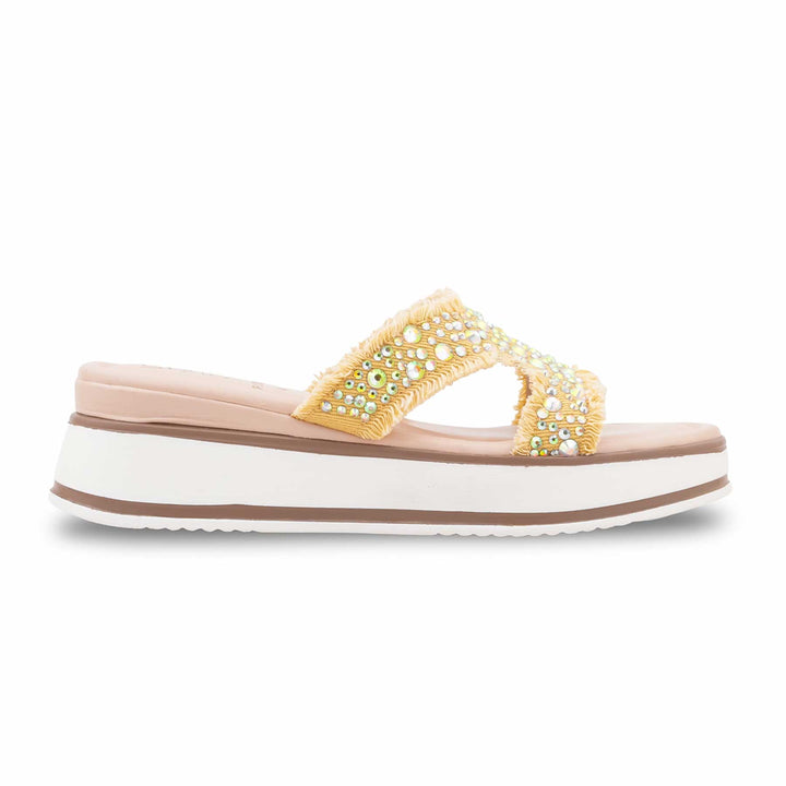 Beige Formal Slipper For Ladies PU0910