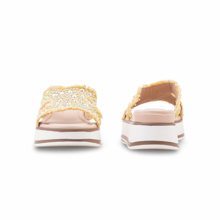 Beige Formal Slipper For Ladies PU0910