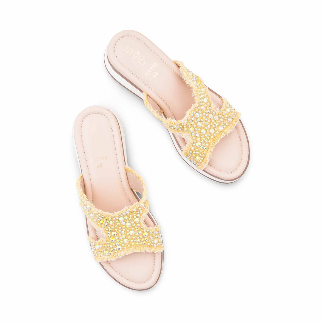 Beige Formal Slipper For Ladies PU0910
