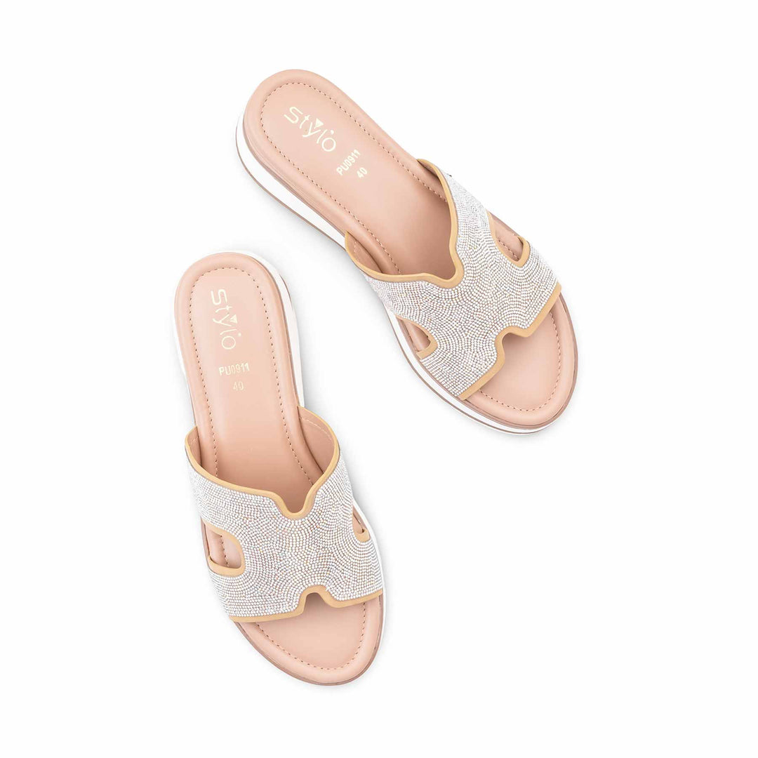 Beige Formal Slipper For Ladies PU0911