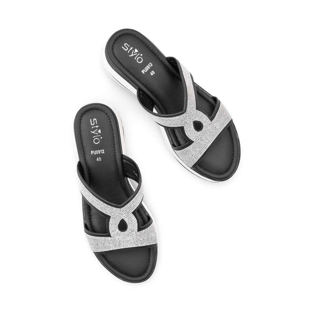Black Formal Slipper For Ladies PU0912