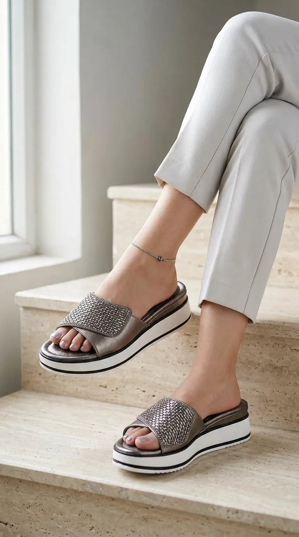 Grey Formal Slipper For Women PU0913