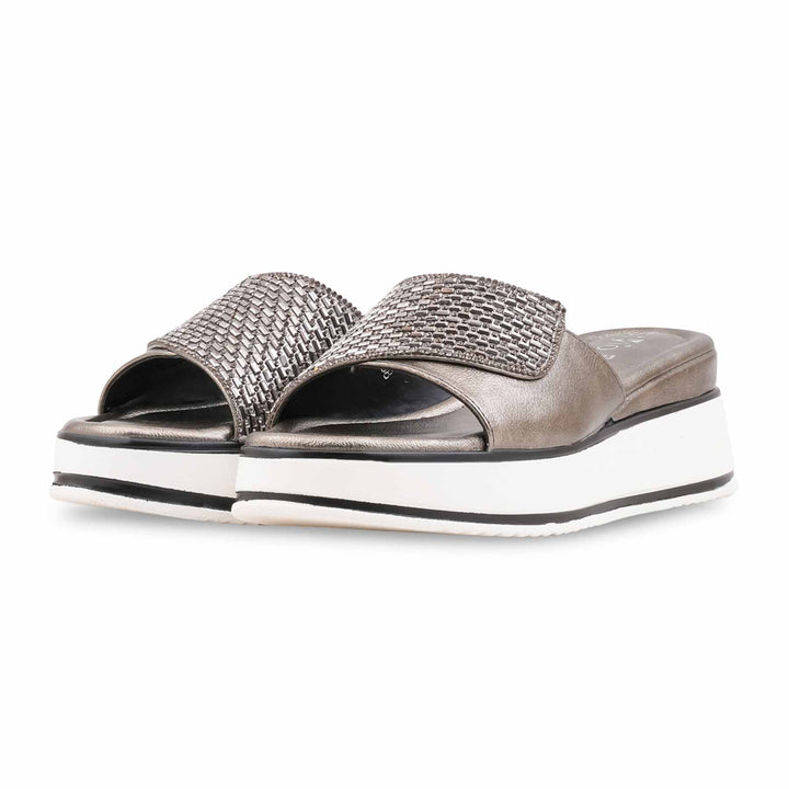 Grey Formal Slipper For Women PU0913
