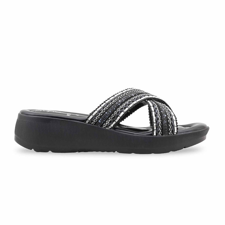 Black Formal Slipper For Ladies PU0915