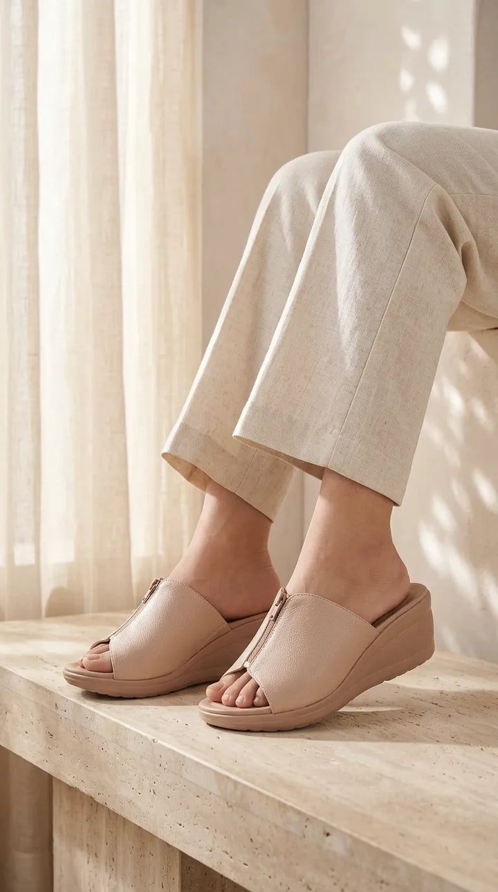 Beige Formal Slipper For Women PU0919