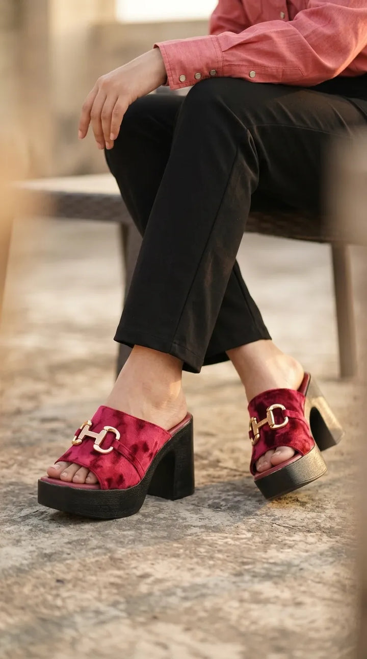 Maroon Formal Slipper For Women PU0923