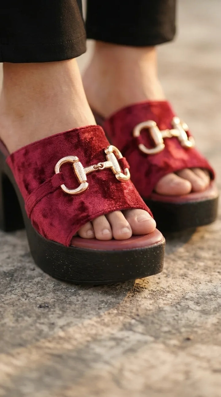 Maroon Formal Slipper For Women PU0923