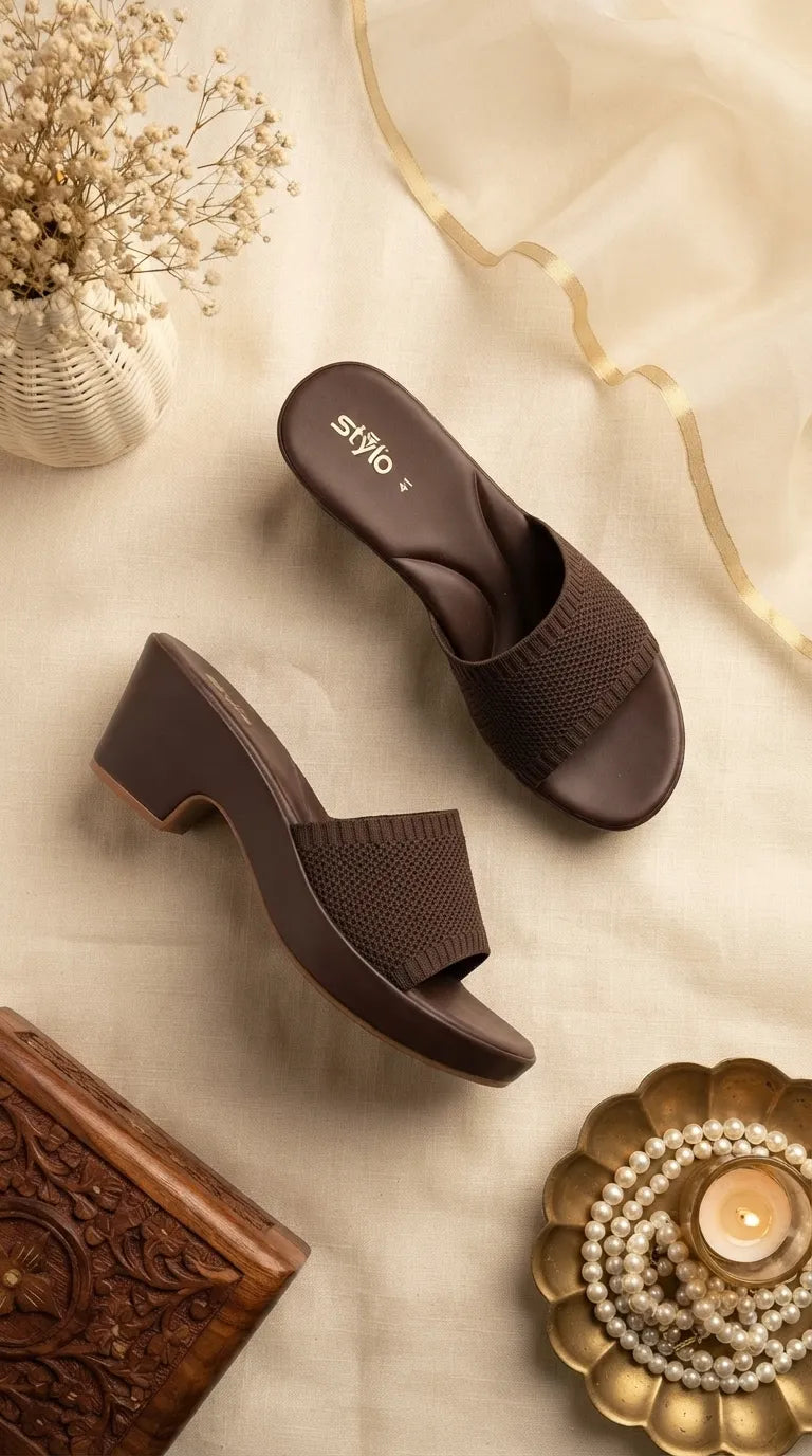 Brown Formal Slipper For Women PU0945