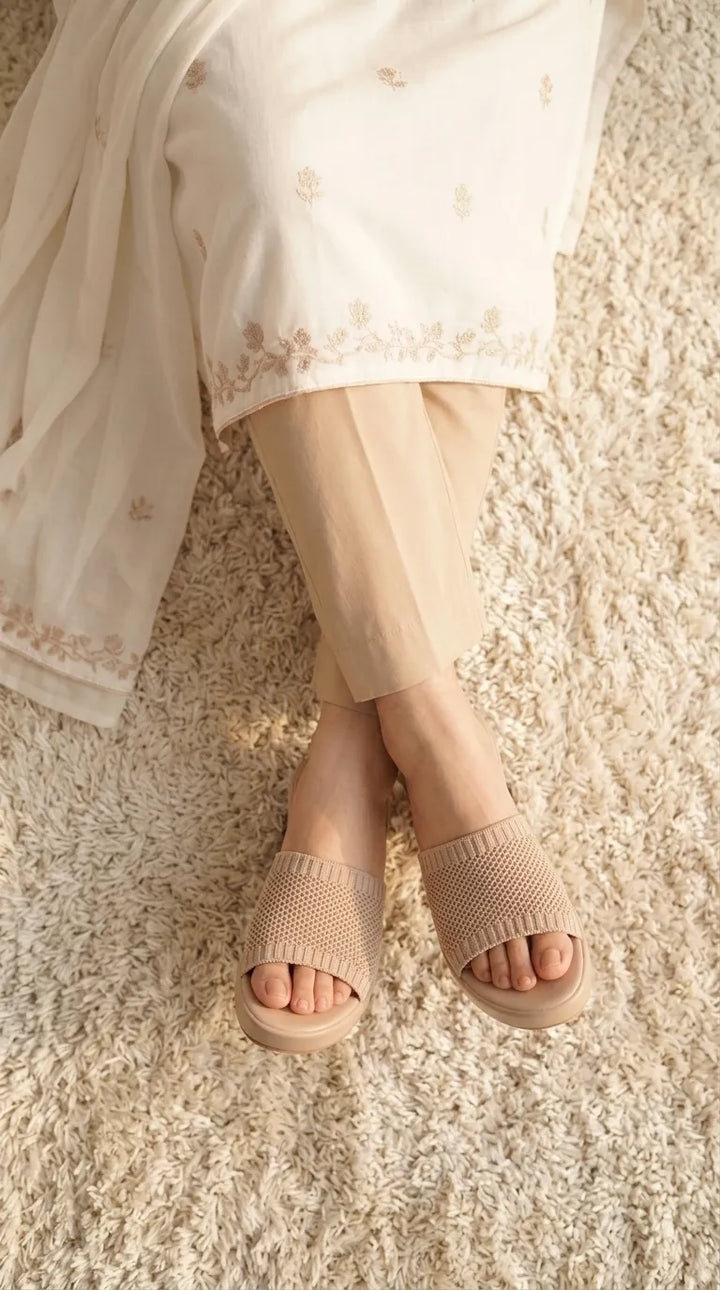 Beige Formal Slipper For Women PU0945