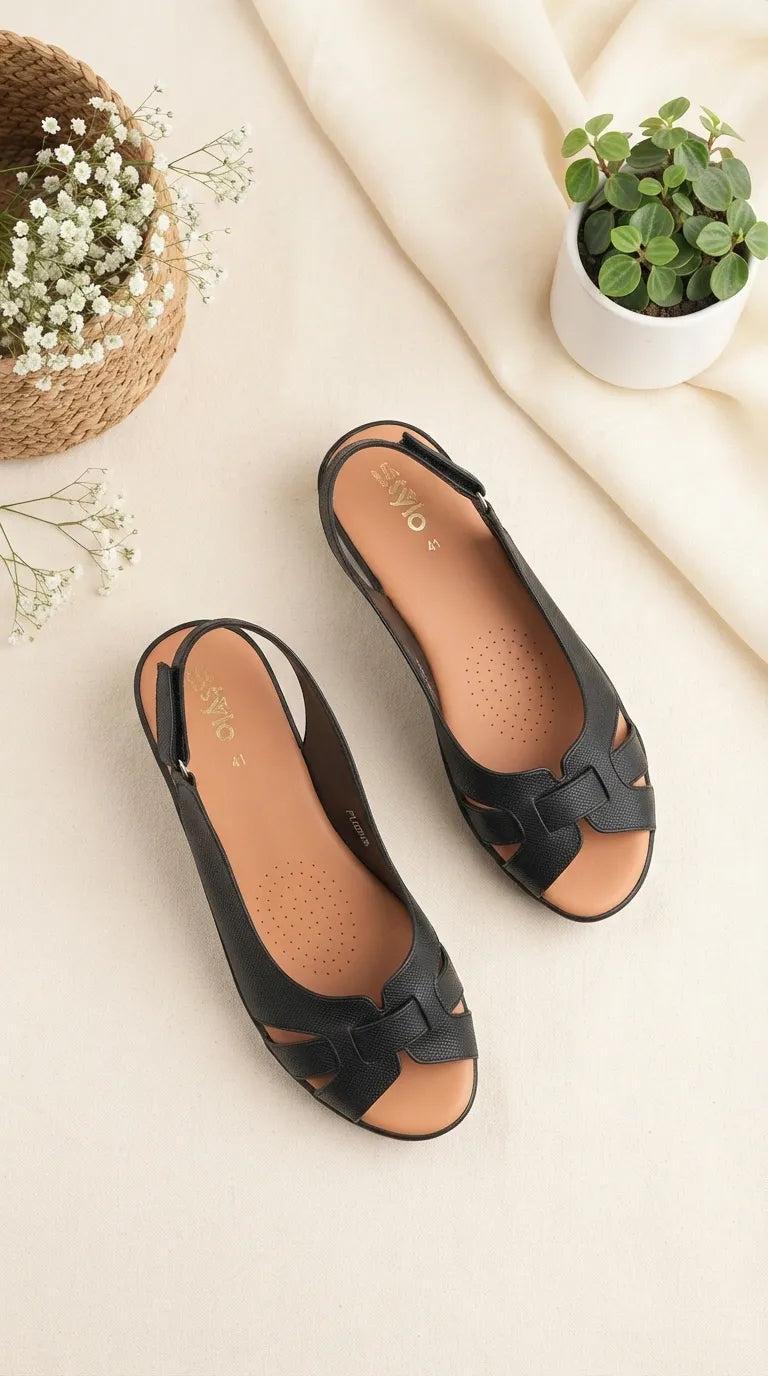 Black Formal Slipper For Women PU0948