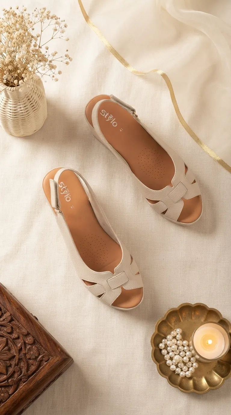 Beige Formal Slipper For Women PU0948