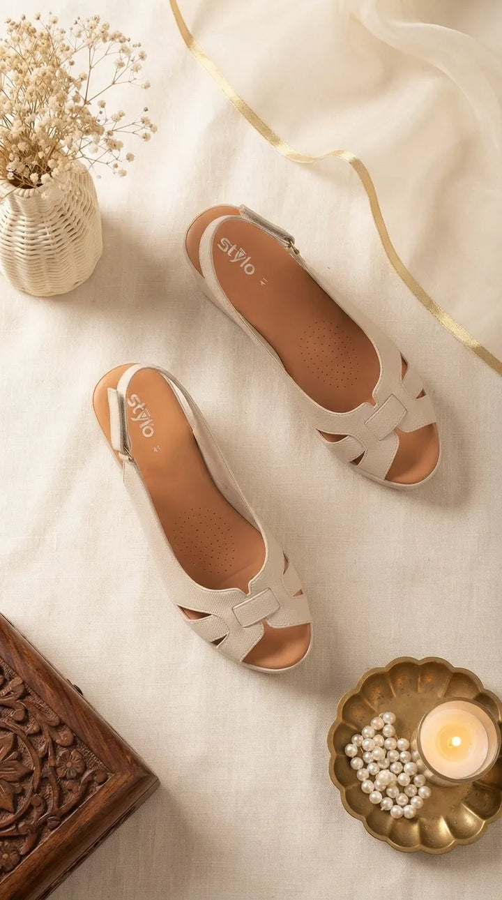 Beige Formal Slipper For Women PU0948