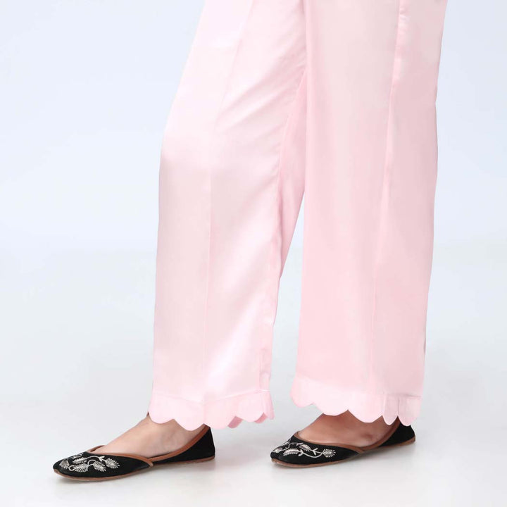 Pink Scallops Grip Silk Straight Trouser  PW3645