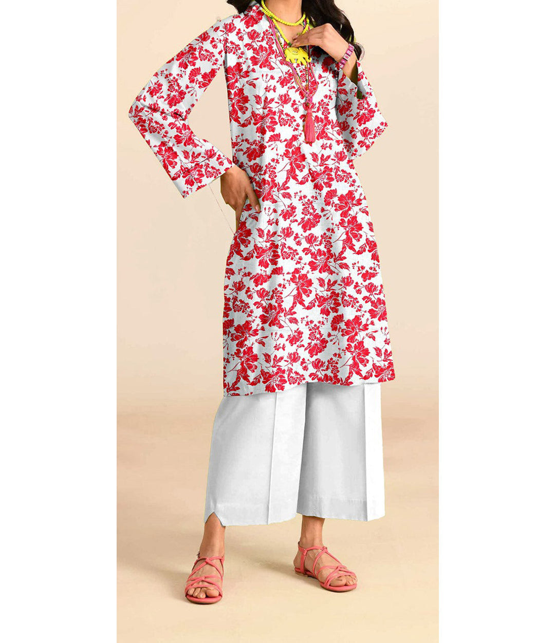 1 PC- Unstitched Printed Slub Khaddar Shirt PW4351