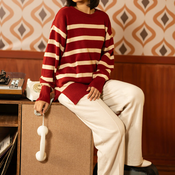 Maroon Cotton Winter Sweater PW4805