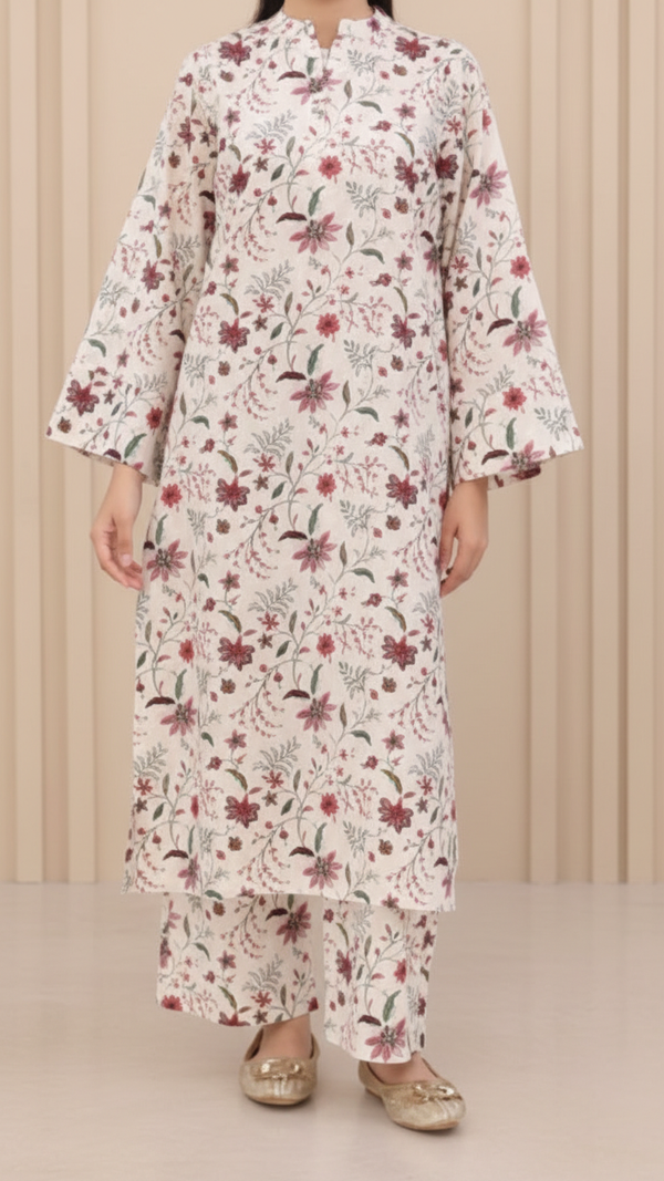 2PC Digital Printed Cotton Cambric Co-Ord Set PW5033