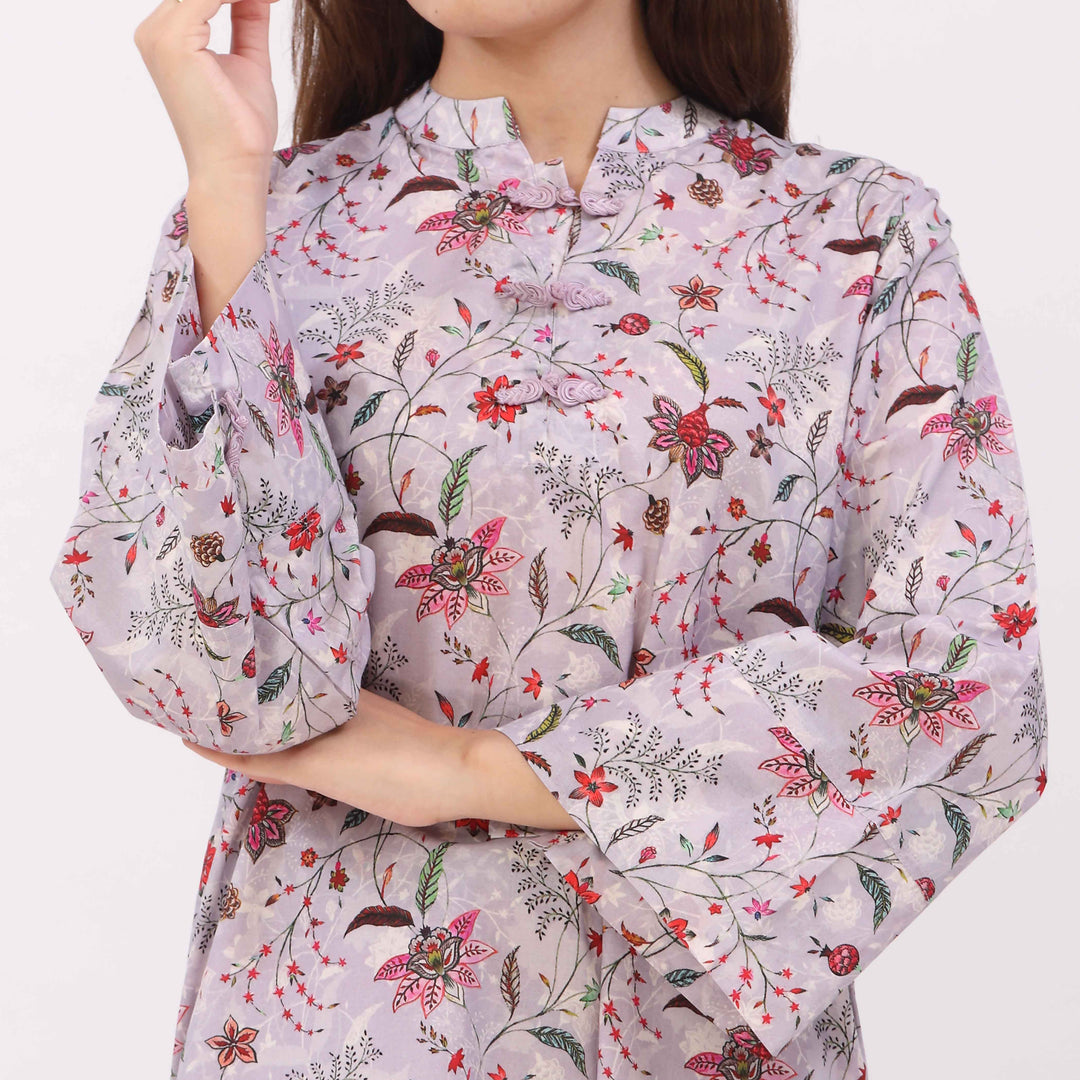 2PC Digital Printed Cotton Cambric Co-Ord Set PW5034