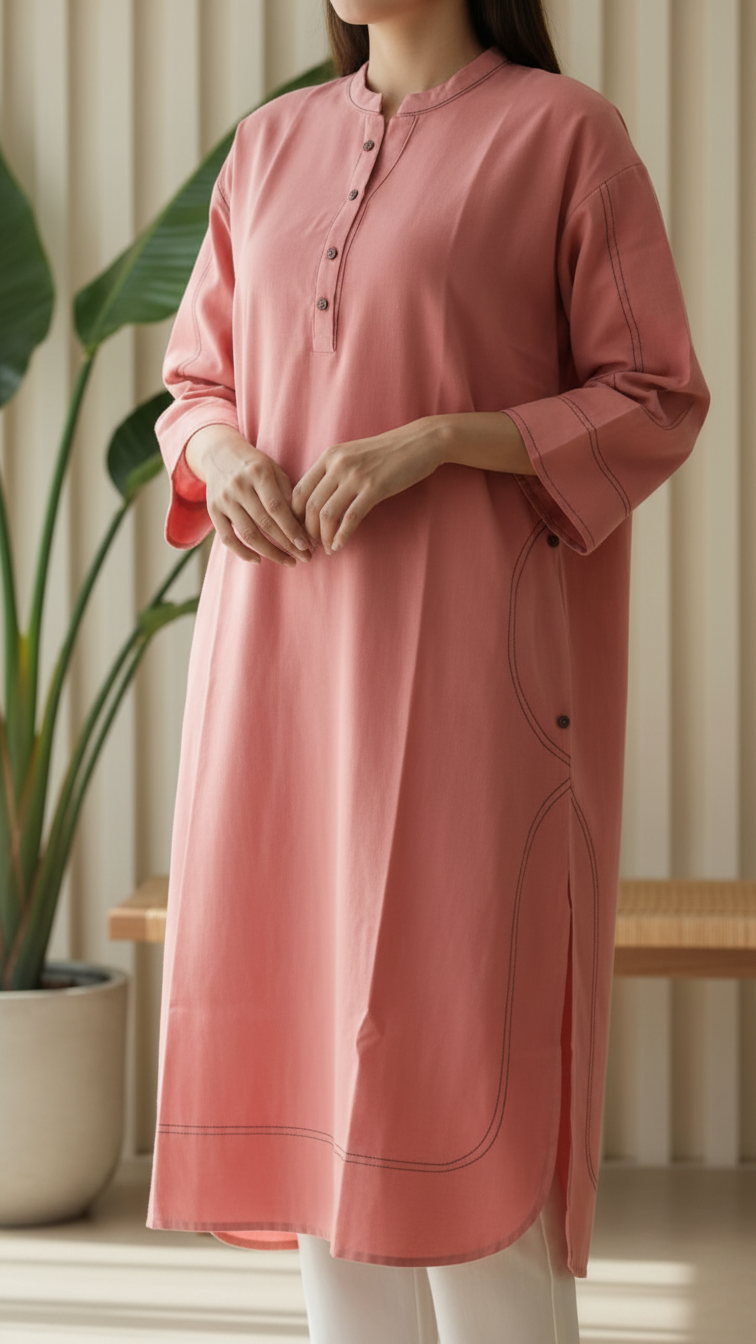 Solid Dyed slub Khaddar shirt PW5037