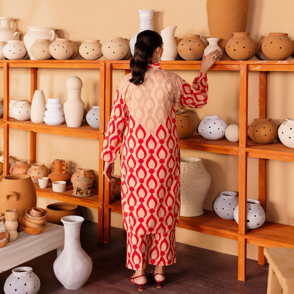 2PC- Printed Cambric Suit PW5053