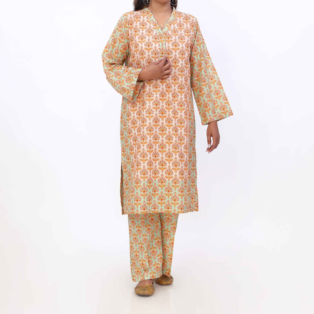2PC- Cotton Cambric Printed Suit PW5066