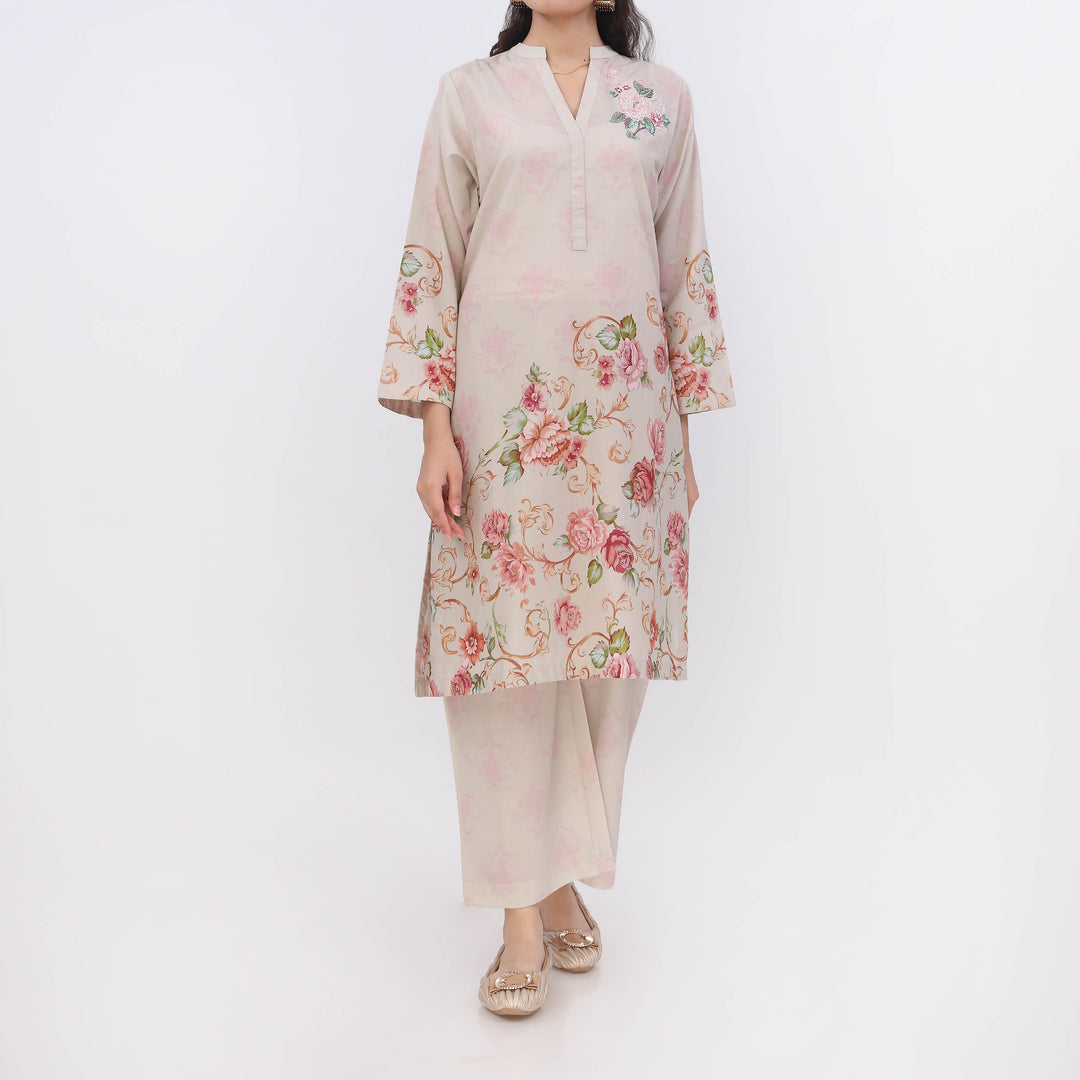2PC- Digital Printed Cotton Cambric Suit PW5072