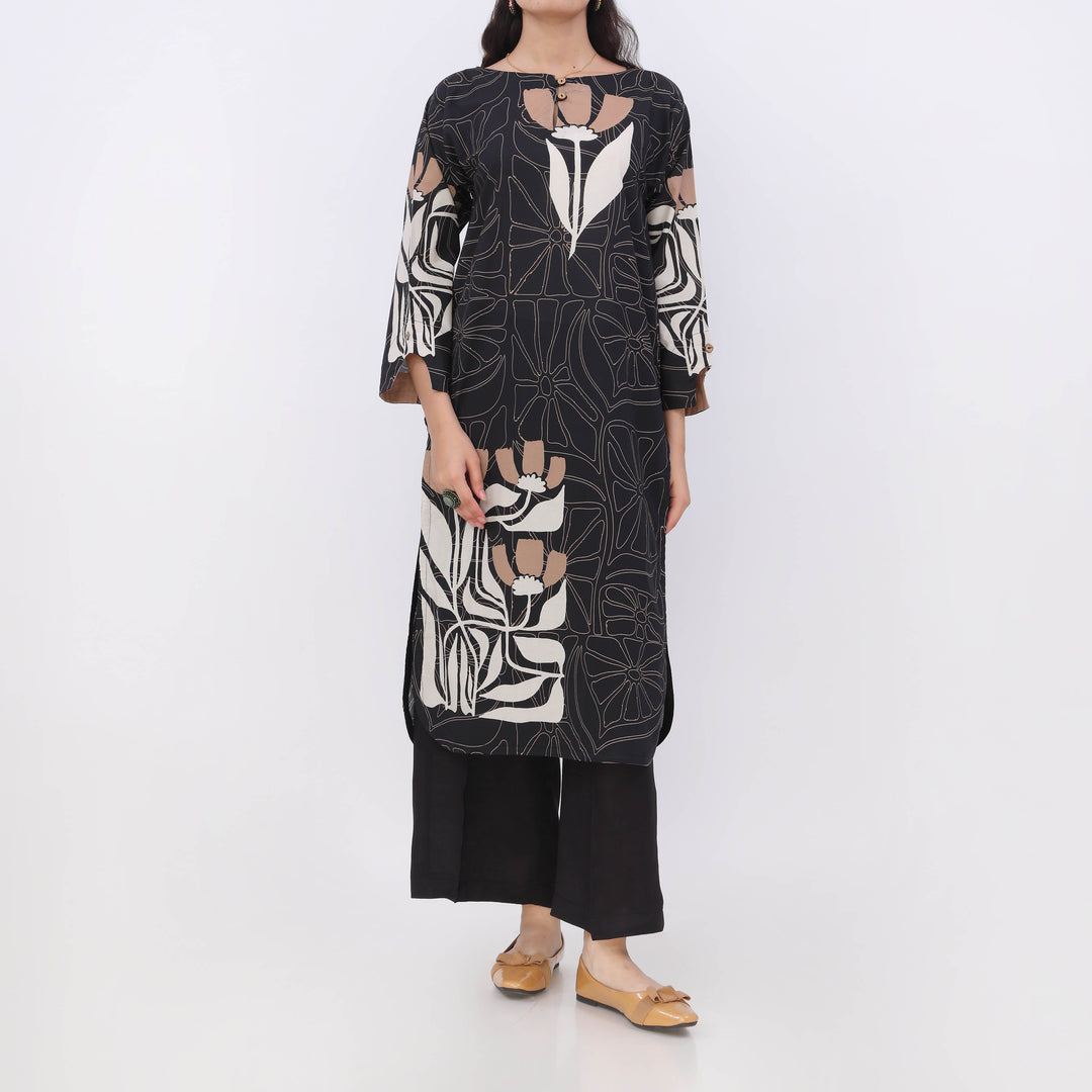 1PC- Digital Printed Cotton Cambric Shirt PW5094