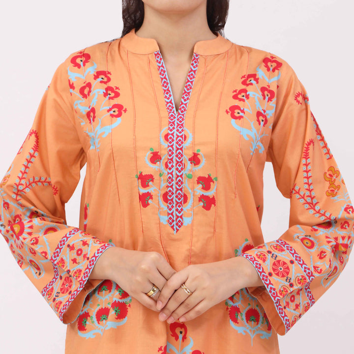 2PC Digital Printed Cotton Cambric Co-Ord Set PW5107
