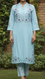 Blue Digital Printed Cotton Cambric Shirt   PW5146