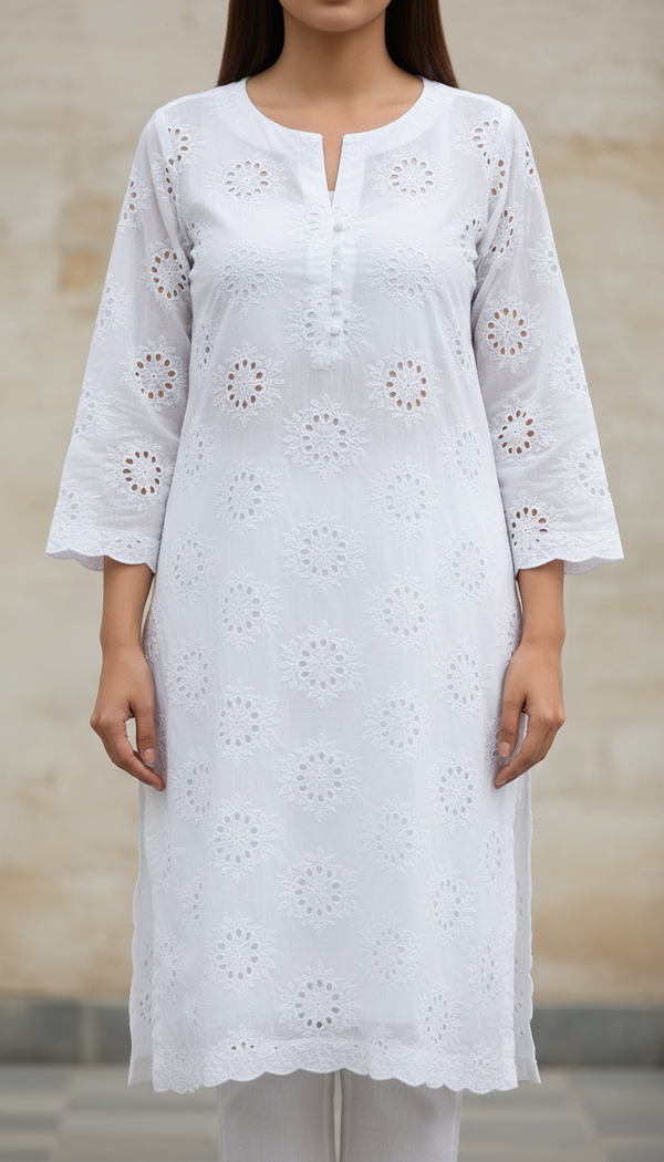 Lilac Cotton Schiffli Lawn Shirt   PW5198