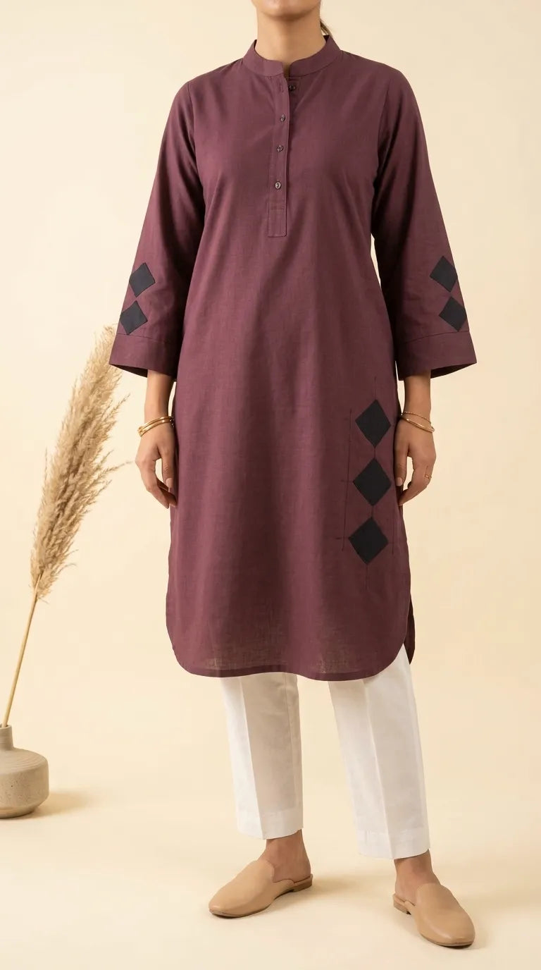 Embellished Khaddar Shirt PW521505