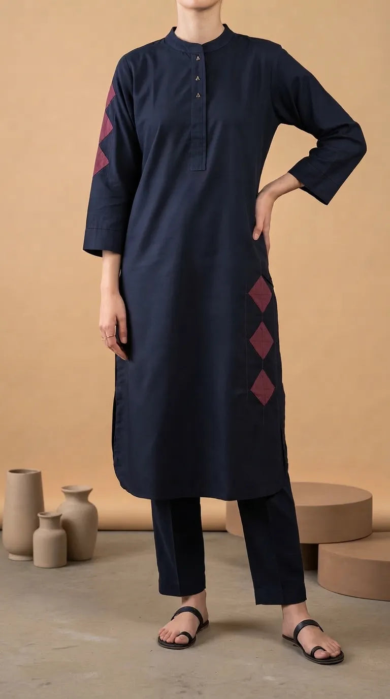 Embellished Khaddar Stitched Shirt PW529601