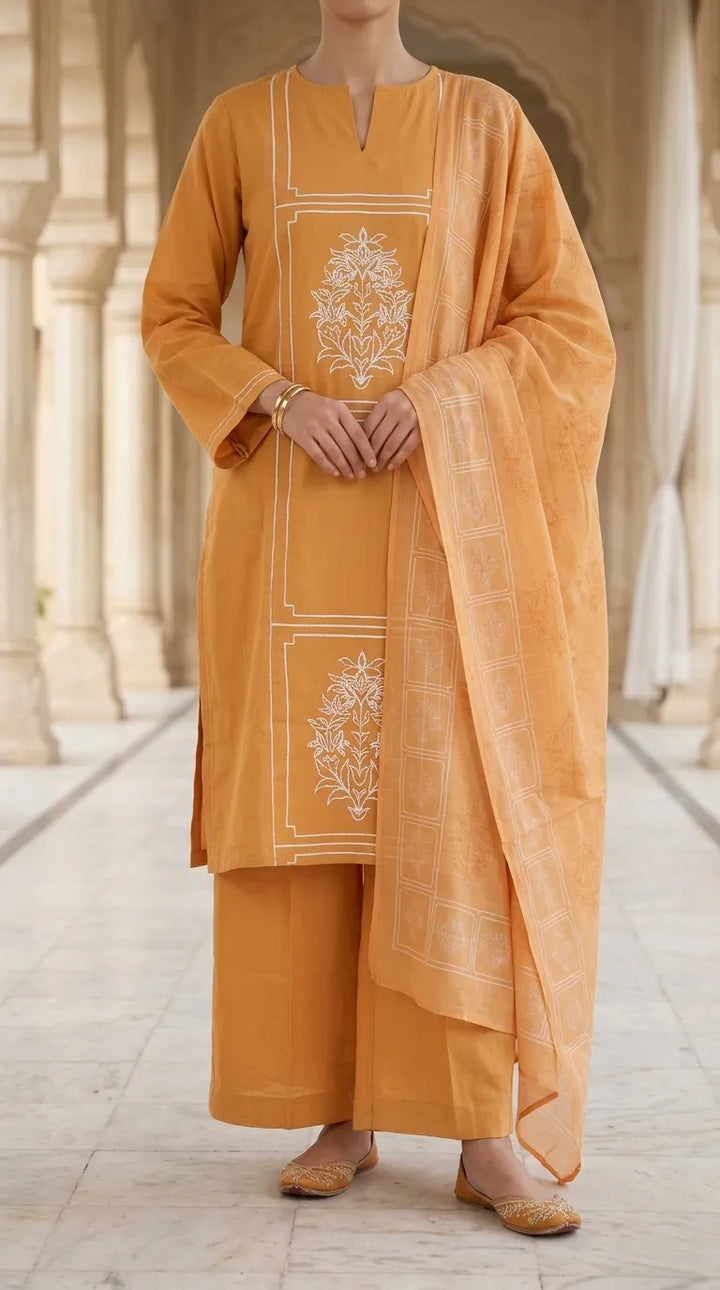 3 PC Embellished Khaddar Stitched Suit PW529720