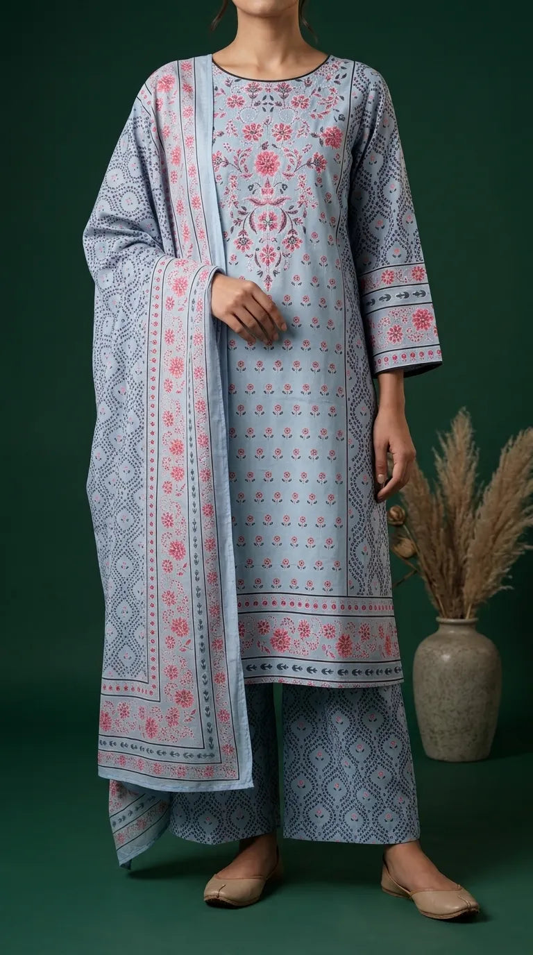 3 PC Embellished Khaddar Suit PW535307