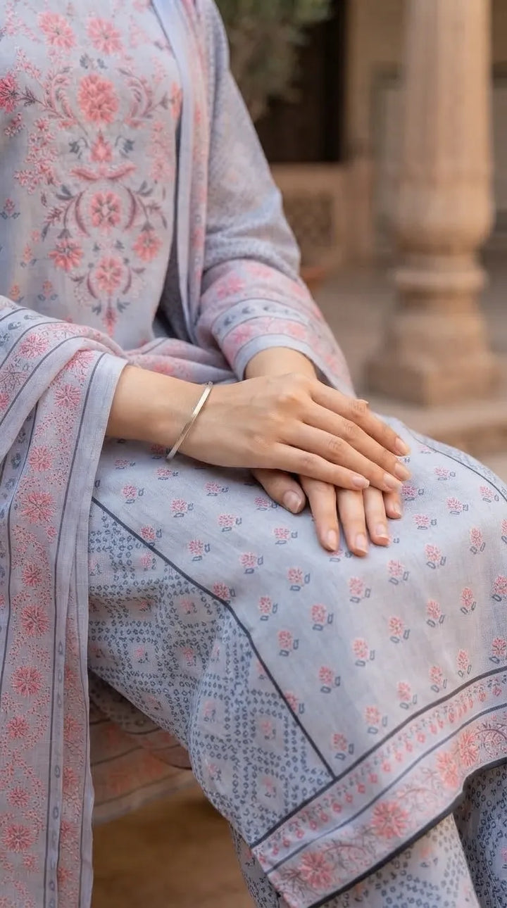 3 PC Embellished Khaddar Stitched Suit PW535307