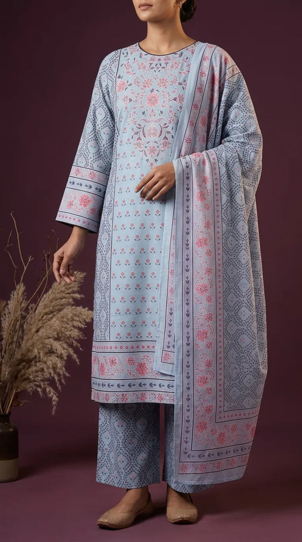 3 PC Digital Printed Khaddar Suit PW535407