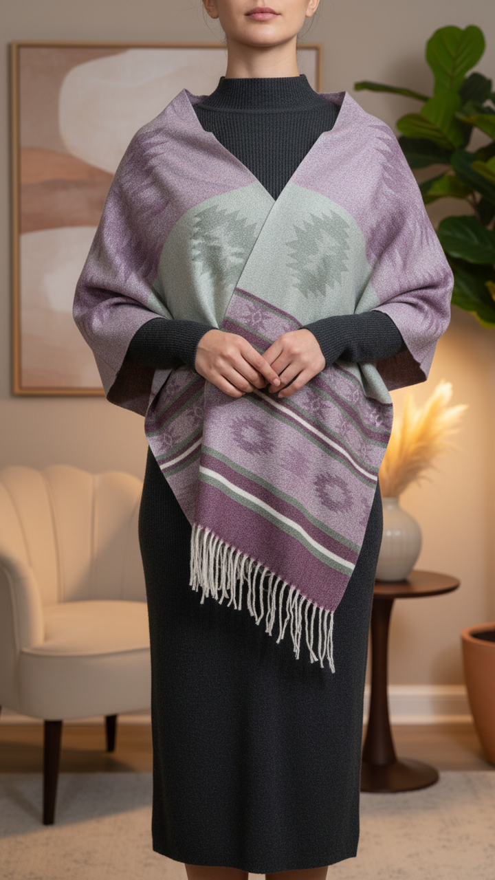 Maroon Winter Capeshawl PW5635