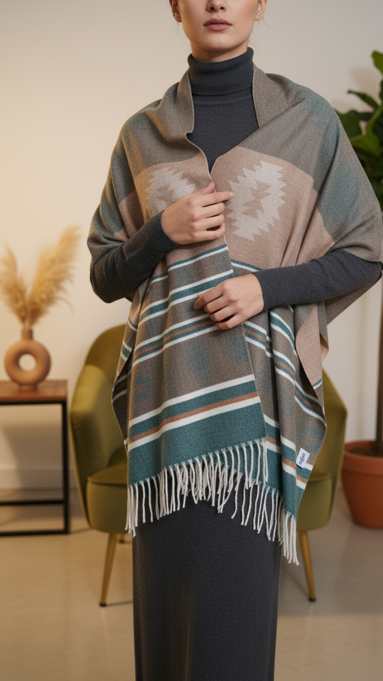 Green Winter Capeshawl PW5636