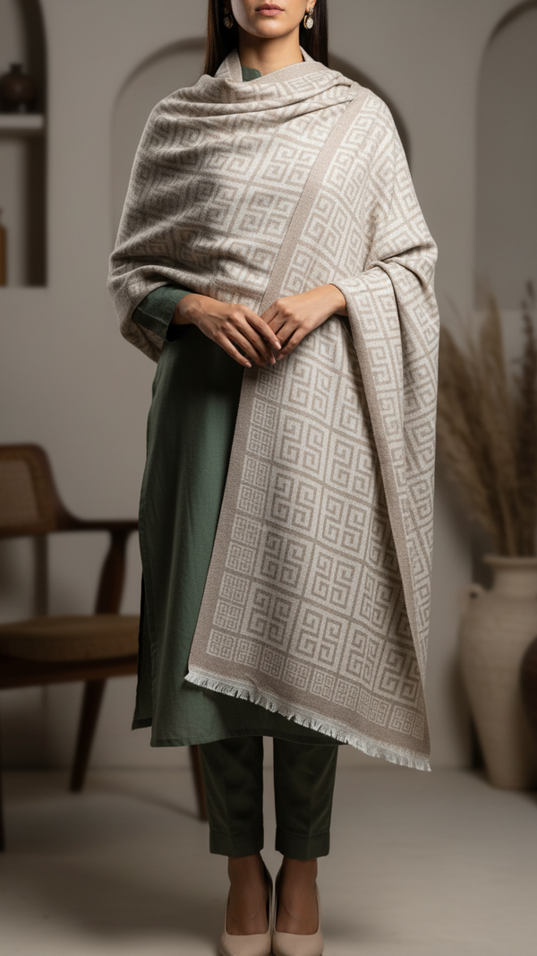 Beige Winter Stole PW5739