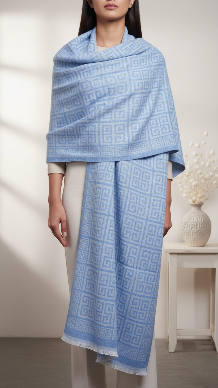 Sky Blue Winter Stole PW5739