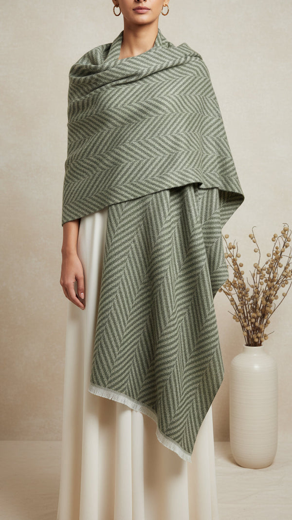 Green Winter Stole PW5743