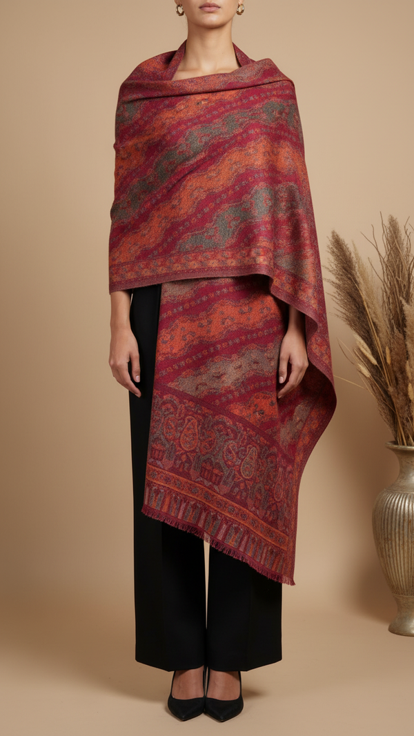 Maroon Winter Stole PW5756