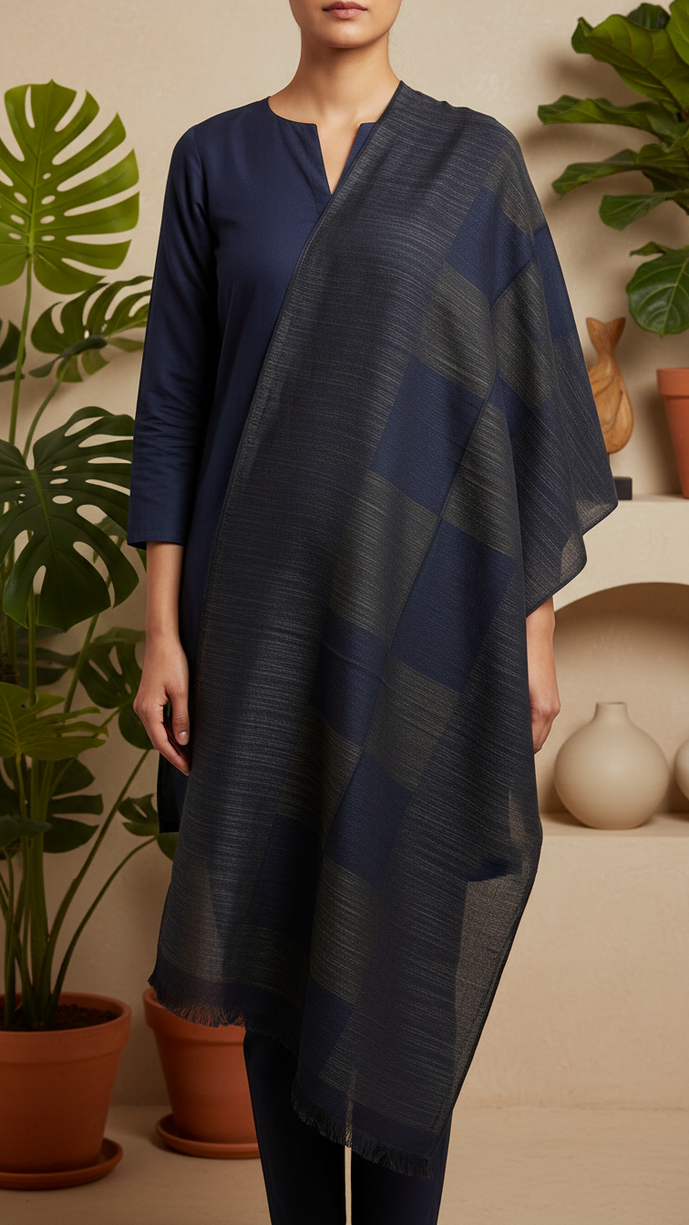 Blue Winter Stole PW5759