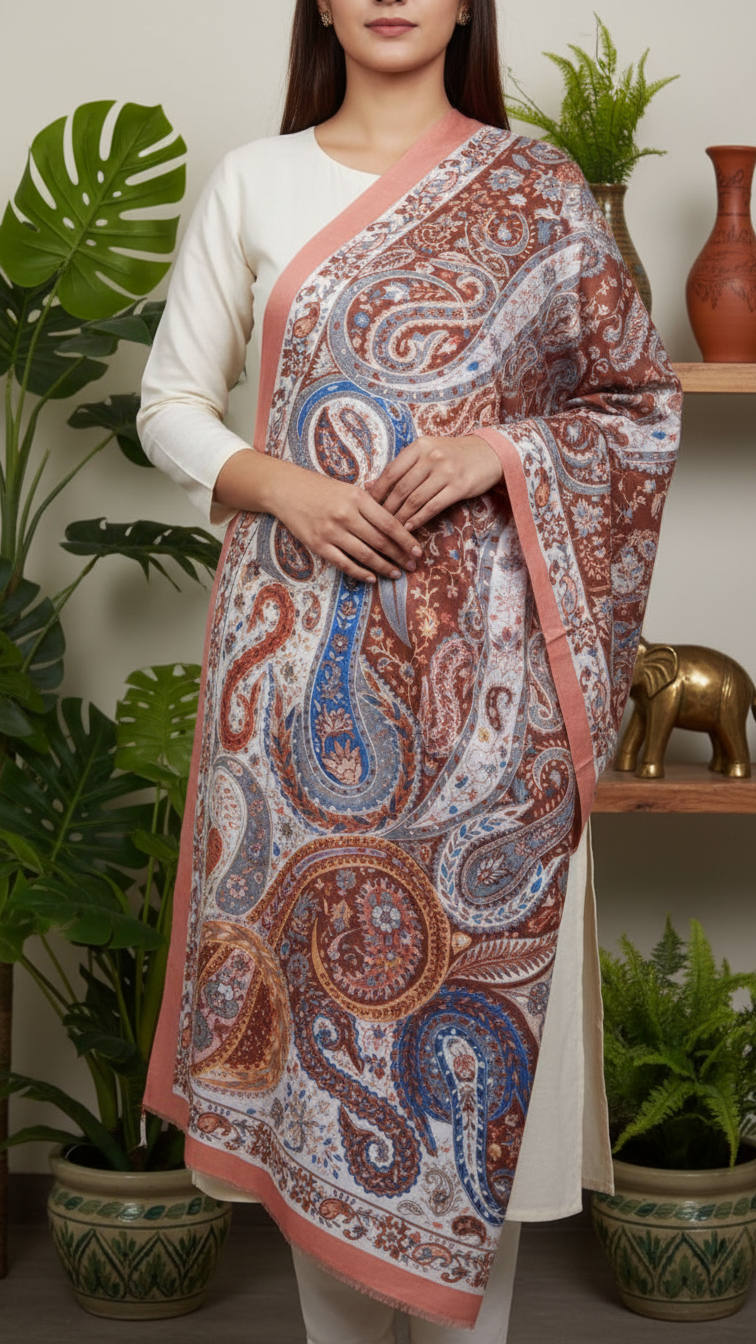 Peach Winter Stole PW5770